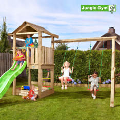 Jungle Gym House leikkitorni ja Swing Module Xtra sekä liukumäki