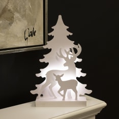 Nordic Winter LED-valo poro motiivilla joulusiluetti