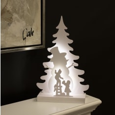 Nordic Winter LED light with a snowman motif and a Christmas silhouette