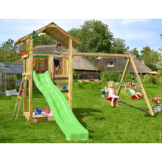 Jungle Gym Sierra, Swing Module, green slide, play tower
