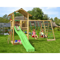Jungle Gym Sierra, Climb Module, green slide, play tower