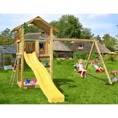 Jungle Gym Sierra, Swing Module, yellow slide, play tower