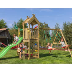 Jungle Gym Teepee, Swing Module, vihreä liukumäki, leikkitorni