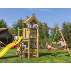 Jungle Gym Teepee, Swing Module, keltainen liukumäki, leikkitorni