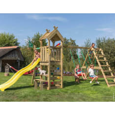 Jungle Gym Teepee, Climbing Module, keltainen liukumäki, leikkitorni
