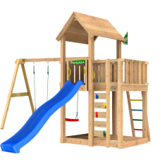 Jungle Gym Mansion 2.1, Swing Module, blue slide, play tower