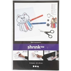 Shrink Plastic Sheets, matt transparent, 20x30 cm, thickness 0,3 mm, 10 sheet/ 1 pack