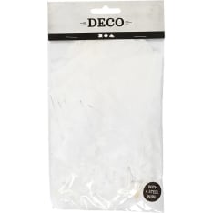 Feathers, white, L: 11-17 cm, 18 bundle/ 1 pack