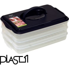 Plast1 3x0,8l kahvallinen säilytyslaatikko