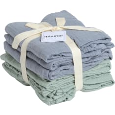 Organic Muslin Towel 6pack Grey Seal/Willow Green