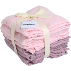 Organic Muslin Towel 6pack Pink/Heath Flower