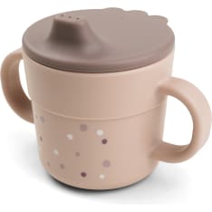 Done by Deer Foodie Happy Dots vaaleanpunainen nokkamuki