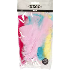 Feathers, assorted colours, L: 11-17 cm, 18 bundle/ 1 pack
