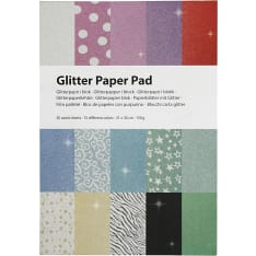 Glitter Paper Pad, A4, 210x297 mm, 150 g, 30 sheet/ 1 pc