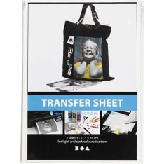 Transfer sheet, white, 21,5x28 cm, for dark and light textiles, 3 sheet/ 1 pack