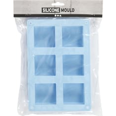 Silicone mould, H: 2,5 cm, L: 21,5 cm, W: 14,5 cm, hole size 5 x 5  cm, 60 ml, 1 pc
