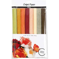 Crepe Paper, mute colours, 25x60 cm, Crêpe ratio: 180%, 105 g, 8 sheet/ 1 pack