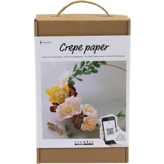 Craft Kit Crepe Paper, Wreath, Crêpe ratio: 180%, 105 g, 1 set