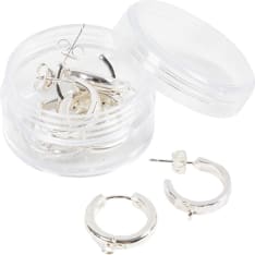 Creativ Company Silver-Colored Hoop Earrings with Loop