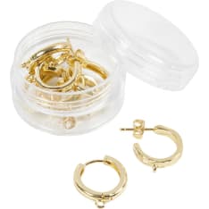 Creativ Company Gold-Colored Hoop Earrings with Loop