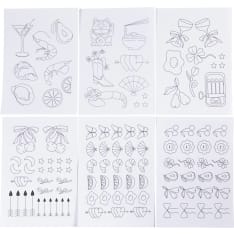 Creativ Company vesiliukoiset kirjonta-arkit kuviot