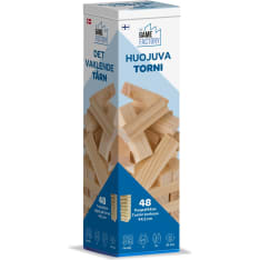 Huojuva Torni peli peltirasiassa (16 kerroksinen, 48 puupalikkaa)