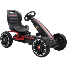 Abarth Gokart musta polkuauto kumirenkailla