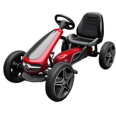 Mercedes Benz Gokart punainen polkuauto kumirenkailla