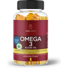 VitaYummy Omega 3 Lemon Levä- ja pellavansiemenöljyvalmiste 60 kpl ravintolisä