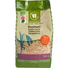 Urtekram Always Organic 500 g luomu täysjyväbasmatiriisi