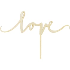 Wooden cake decoration Love
