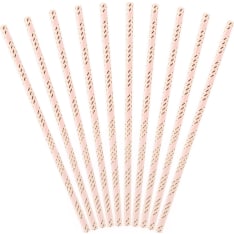Cardboard drinking straws with a golden stripe