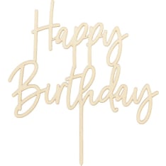 Puinen Happy Birthday kakunkoriste