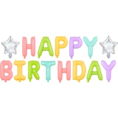 Happy Birthday kirjaimet foliopallosetti