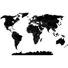 Pastelowe 130x85cm maailmankartta valtiot -sisustustarra englanniksi