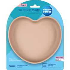 Canpol Babies Sydän beige silikonilautanen imukupilla