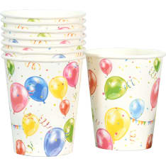 Paper mug 25cl balloons 8 pcs
