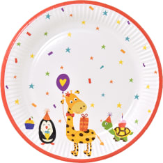 Paper plate 23cm party animals 8 pcs