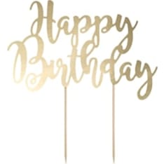 Cake decoration Happy Birthday golden