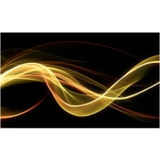 Artgeist Keltainen aaltomuoto kelluu pimeässä fototapetti