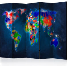 Artgeist Room Divider – Colorful Map 5-osainen sermi