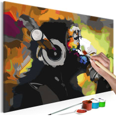 Artgeist Monkey In Headphones (Multi Colour) DIY kangas maalaus