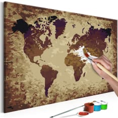 Artgeist World Map (Brown Colours) DIY kangas maalaus