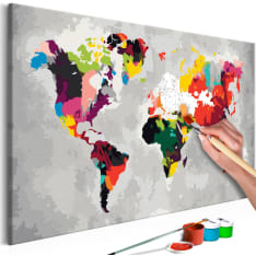 Artgeist World Map (Bright Colours) DIY kangas maalaus