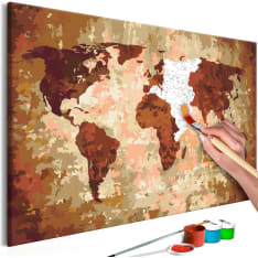 Artgeist World Map (Earth Colours) DIY kangas maalaus