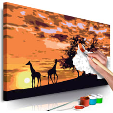 Artgeist Savannah (Giraffes & Elephants) DIY kangas maalaus
