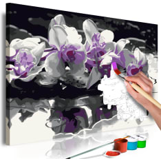 Artgeist Purple Orchid (Black Background & Reflection In The DIY kangas maalaus