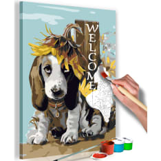 Artgeist Dog and Sunflowers DIY kangas maalaus