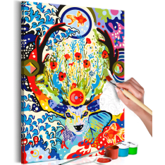 Artgeist Deer and Flowers DIY kangas maalaus