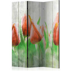 Artgeist Red Tulips On Wood 3-osainen sermi